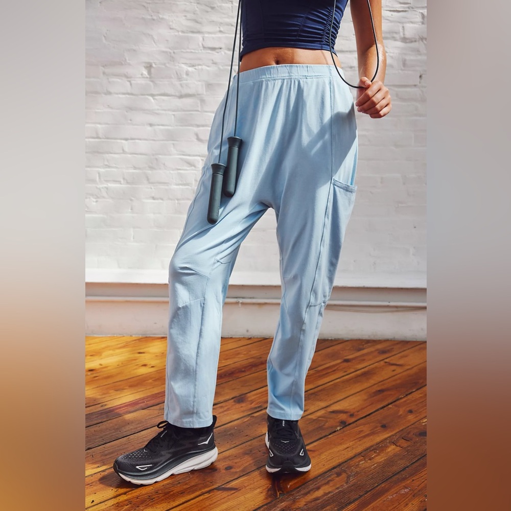 Light Blue Women's Casual Jogger Pants - Picture 3 of 4